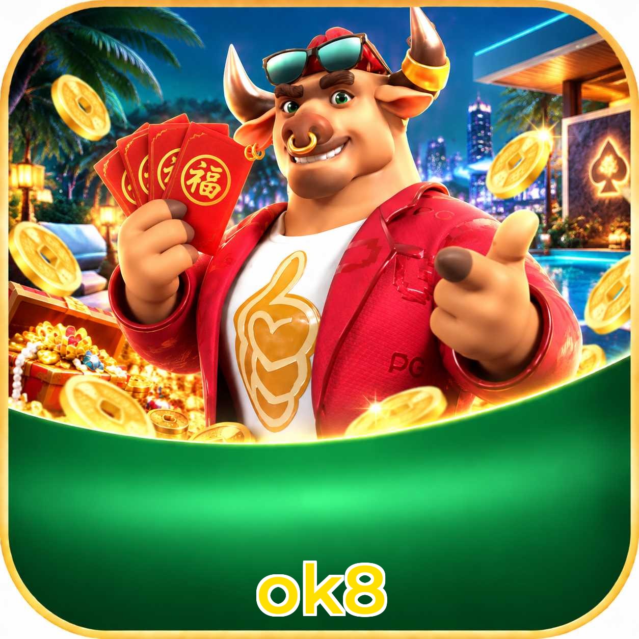 Catálogo de slots da ok8 com RTP médio de 96,52%